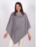 Soft Faux Fur Poncho W/ Tile Pattern 